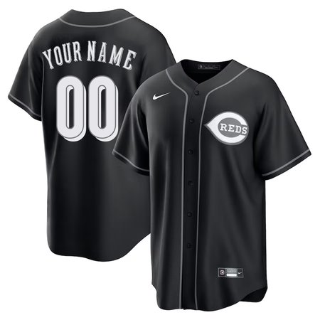 Men's Cincinnati Reds Nike Custom Black Lights Out Replica Jersey